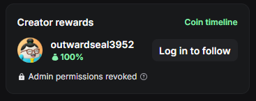 Pump.fun Creator Rewards panel showing the configured recipient